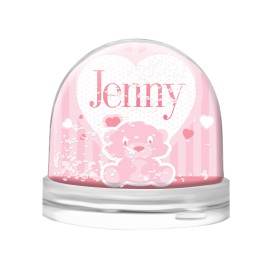 Pink Bear Snow Globe