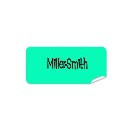 Aquamarine Rectangle Name Label