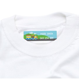 Iron On Clothing Label with Steam Train