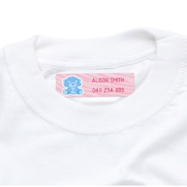 Iron On Clothing Label with Teddy Bear
