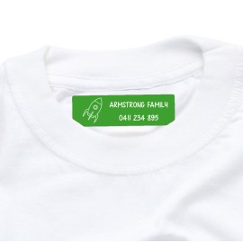 Iron On Clothing Labels Green