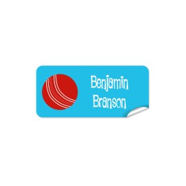 Cricket Ball Rectangle Name Label