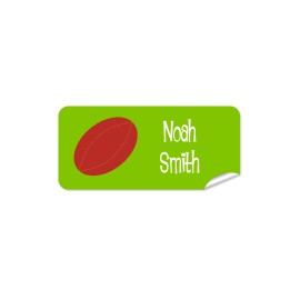 Red Football Rectangle Name Label