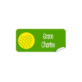 Golf Ball Rectangle Name Label