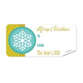 Christmas Gift Label with Star Snow Flake