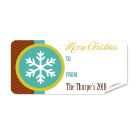 Christmas Gift Label with Snow Flake
