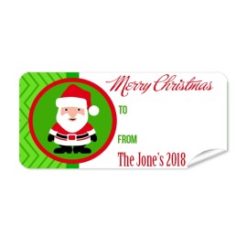Christmas Gift Label with Green Santa