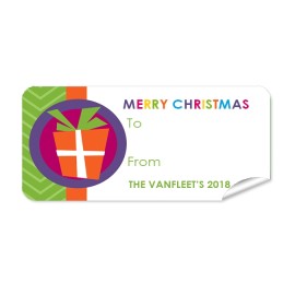 Christmas Gift Label with Present