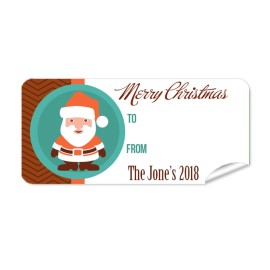 Christmas Gift Label with Orange Santa