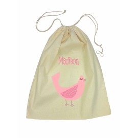 Pink Dove Drawstring Library Bag