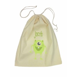 Green Alien Drawstring Library Bag