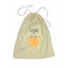 Orange Alien Drawstring Library Bag