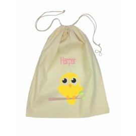 Yellow Bird Drawstring Library Bag
