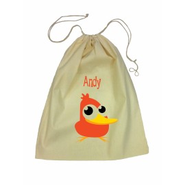 Orange Duck Drawstring Library Bag