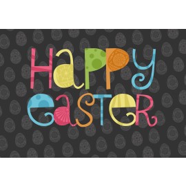 Easter Postcard, Black Egg Design