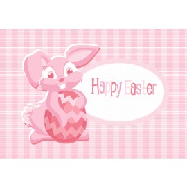 Easter Postcard, Pink Bunny Design