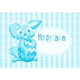 Easter Postcard, Blue Bunny Design