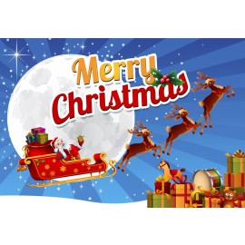 Santa Postcard, Flying Sleigh Design