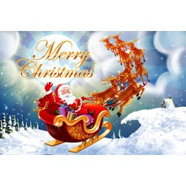 Santa Postcard, Sleigh Taking Off Design