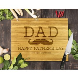 Dad Moustache Bamboo Cutting Board