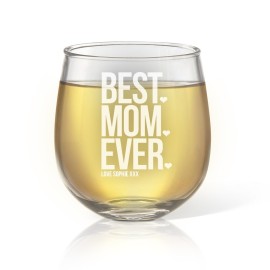 Best Mom Ever Stemless Wine Glass
