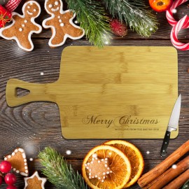 Merry Christmas Rectangle Bamboo Paddle Board