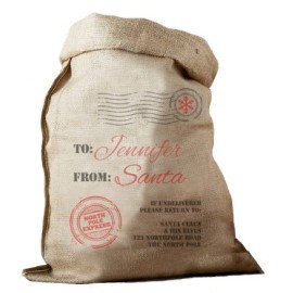 North Pole Express Hessian Santa Sack