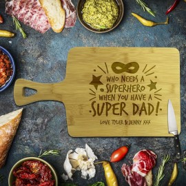 Super Dad Rectangle Bamboo Paddle Board