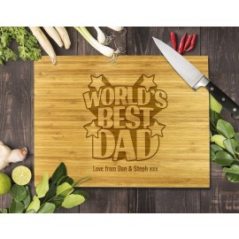 World's Best Dad Bamboo Cutting Board