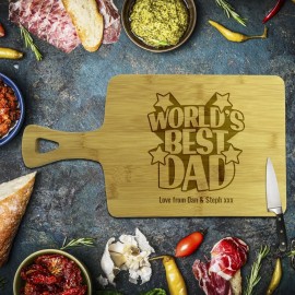 World's Best Dad Rectangle Bamboo Paddle Board