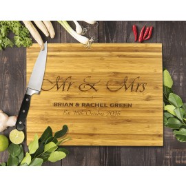 Mr & Mrs Bamboo Cutting Board