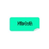 Aquamarine Rectangle Name Label