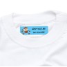 Dinkleboo Iron On label with Funky Monkey Blue