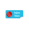 Cricket Ball Rectangle Name Label