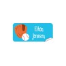 Blue Baseball Rectangle Name Label