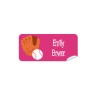 Pink Baseball Rectangle Name Label
