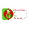 Christmas Gift Label with Green Snow Man