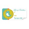 Christmas Gift Label with Blue Bird