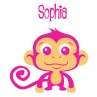 Library Bag with Pink Monkey