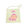 Library Bag with Pink Monkey