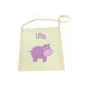 Library Bag with Purple Hippo