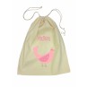 Drawstring Library Bag with Pink Dove