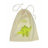 Drawstring Library Bag with Green Dinosaur