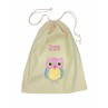 Drawstring Library Bag with Pink Owl