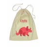 Drawstring Library Bag with Red Dinosaur