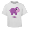 Purple Hippo Kids T-Shirt Size 2 4 6 8