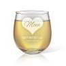Mom in Heart Stemless Wine Glass