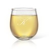 Single Initial Stemless Wine Glass
