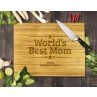 World's Best Mom Bamboo Cutting Board